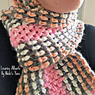 Licorice Allsorts Crochet Scarf - Free Pattern Planned Colour Pooling - Free Crochet Scarf Pattern
