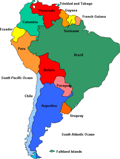 Political Map of South America - Free Printable Maps