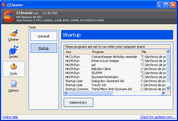 Ccleaner for xp you might not have permission