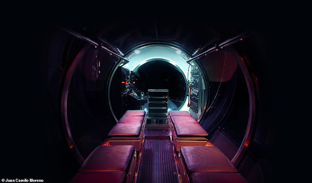 Interior pictures of luxury submarine designed to take tourists deep into the ocean