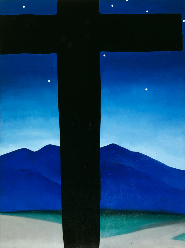 Listaverk: Georgia O'Keeffe, Black Cross with Stars and Blue, 1929