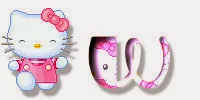 Alfabeto de Hello Kitty en diferentes posturas W. 