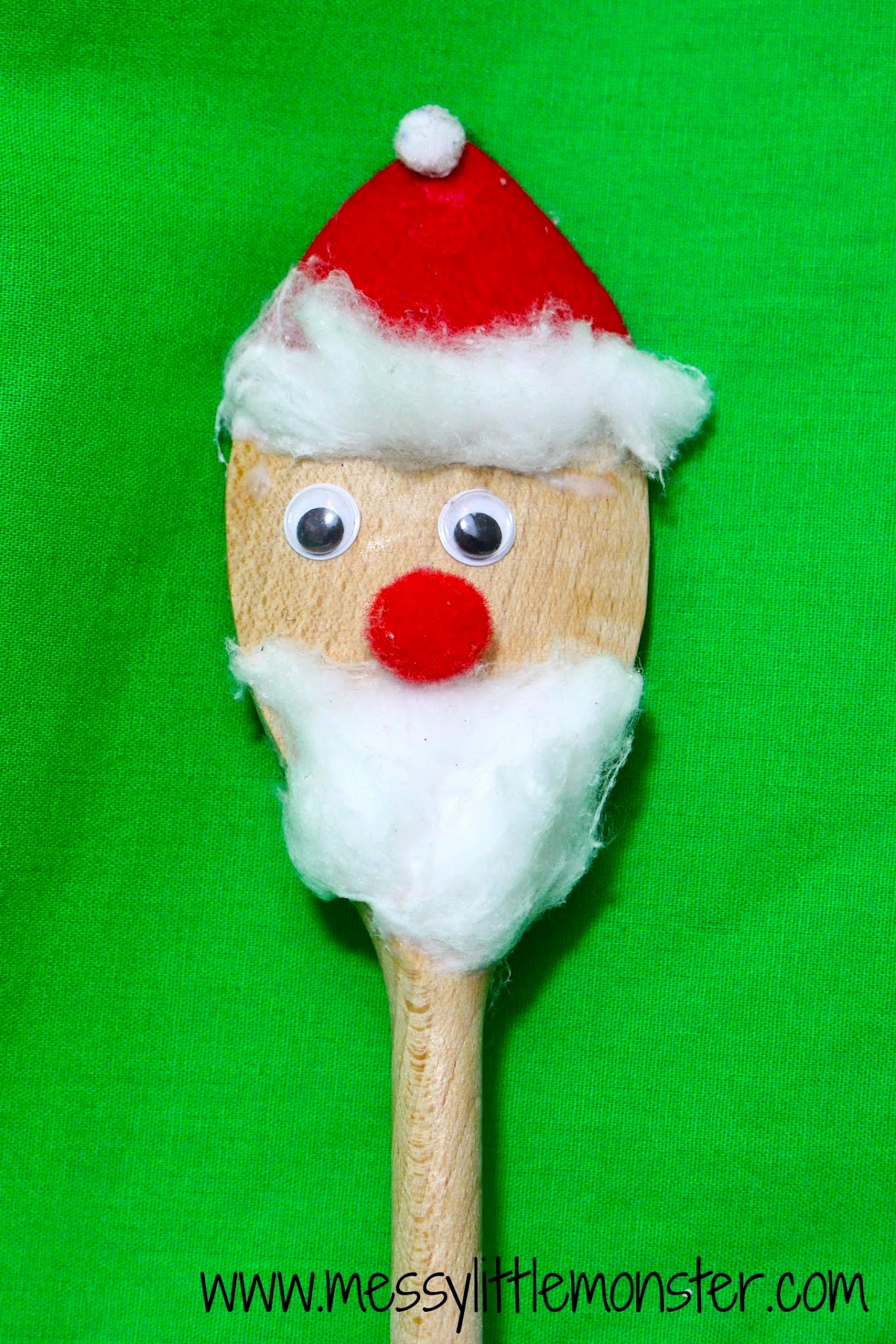 santa spoon puppet simple craft