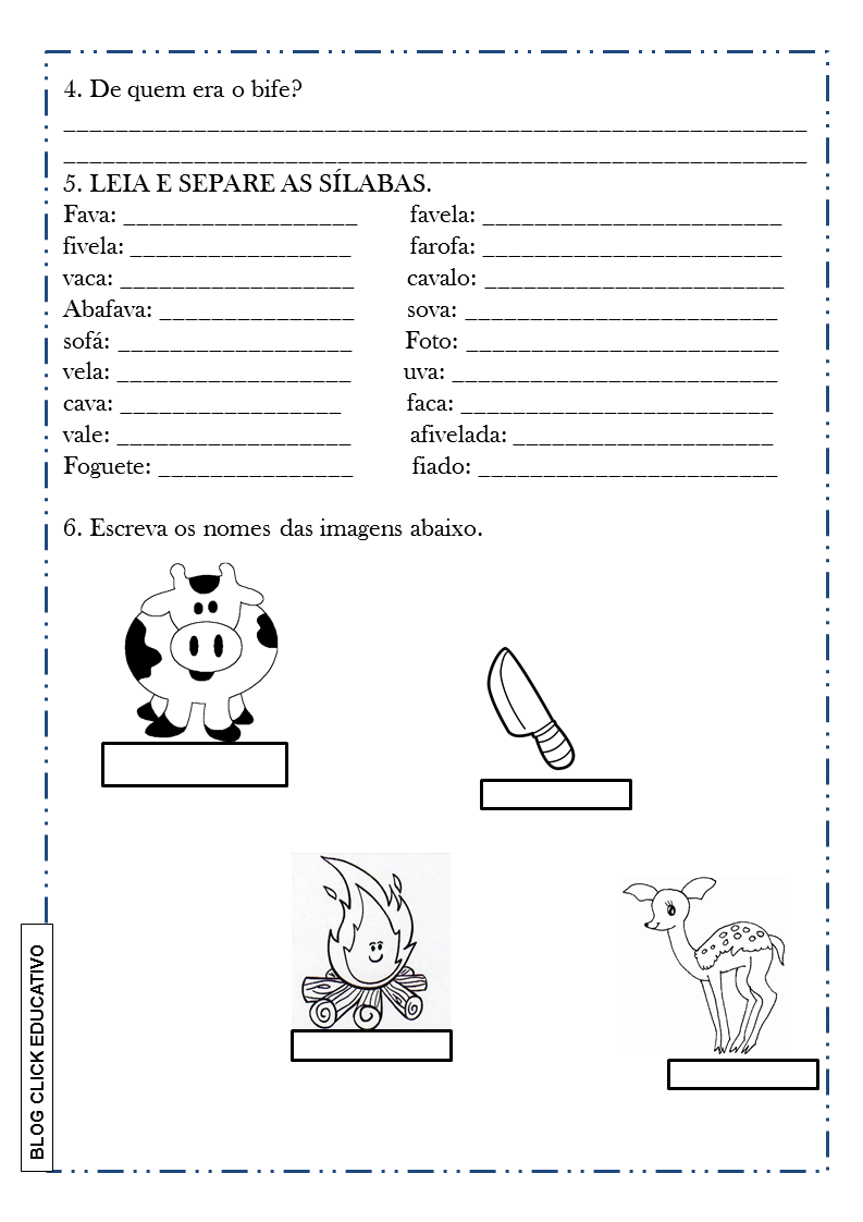 Atividade de Ortografia 2º Ano (usando