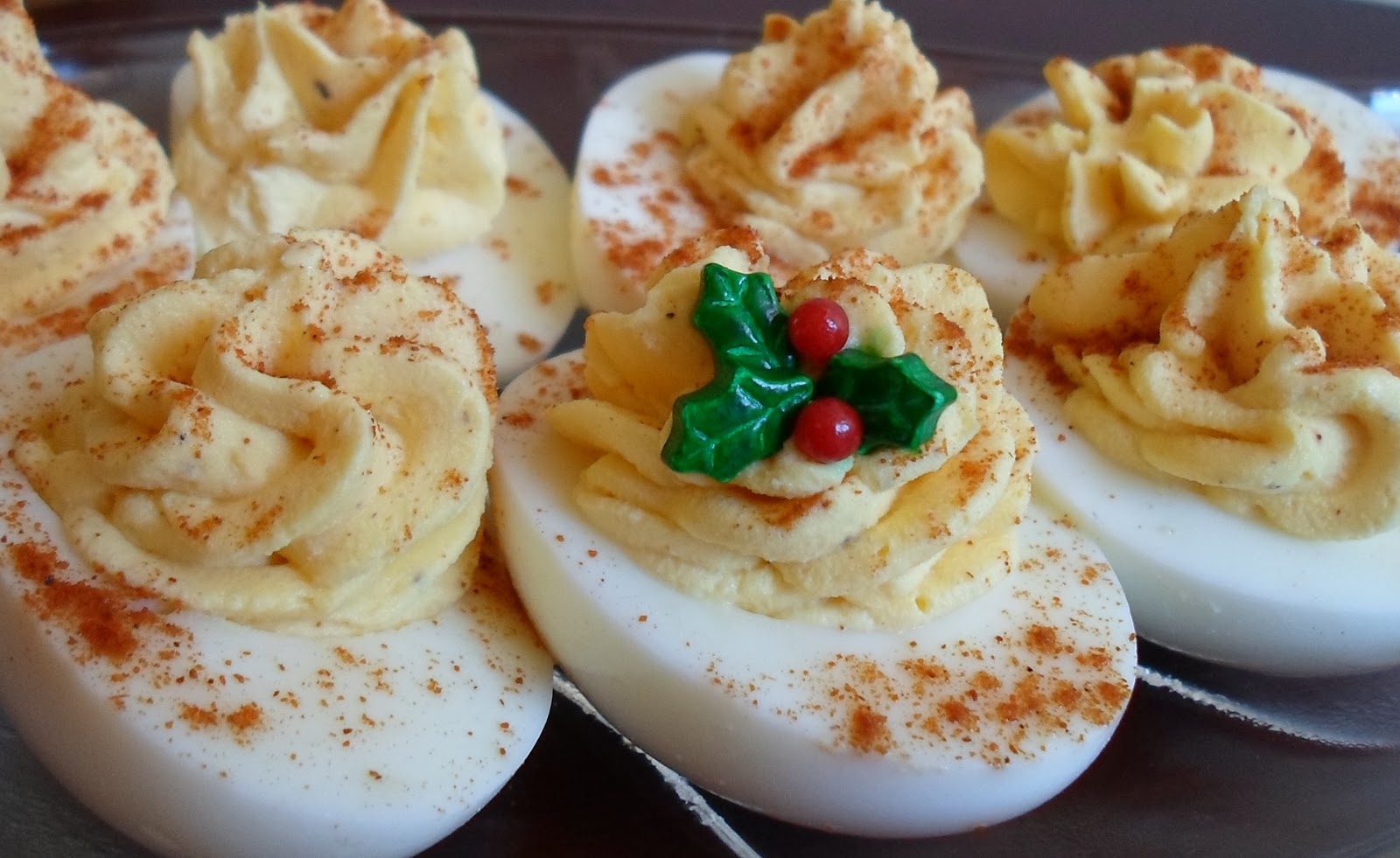 Happier Than A Pig In Mud Easy Christmas Holly Decoration for Deviled Eggs
