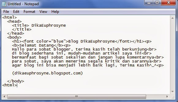 Mengenal dan Belajar Menulis Kode HTML - Dika AW