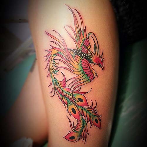 phoeniz tattoo calf anka kuşu dövmesi baldır phoeniz tattoo calf anka kuşu dövmesi baldır