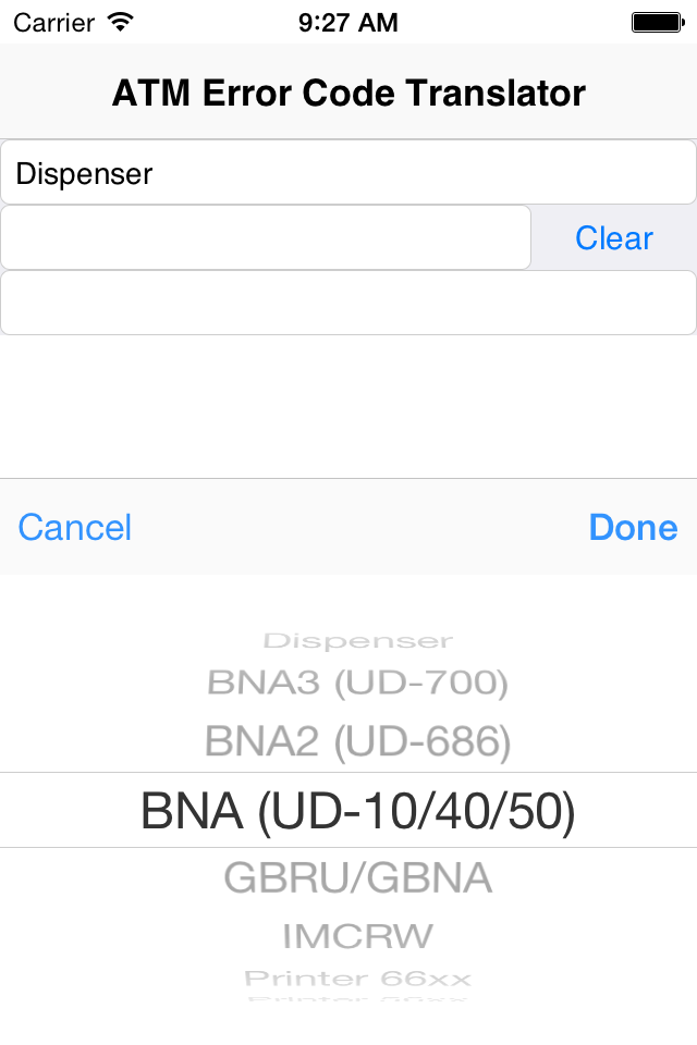 ATM Error Code Translator for Android & iOS