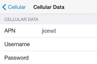 Jio APN Settings for iPhone