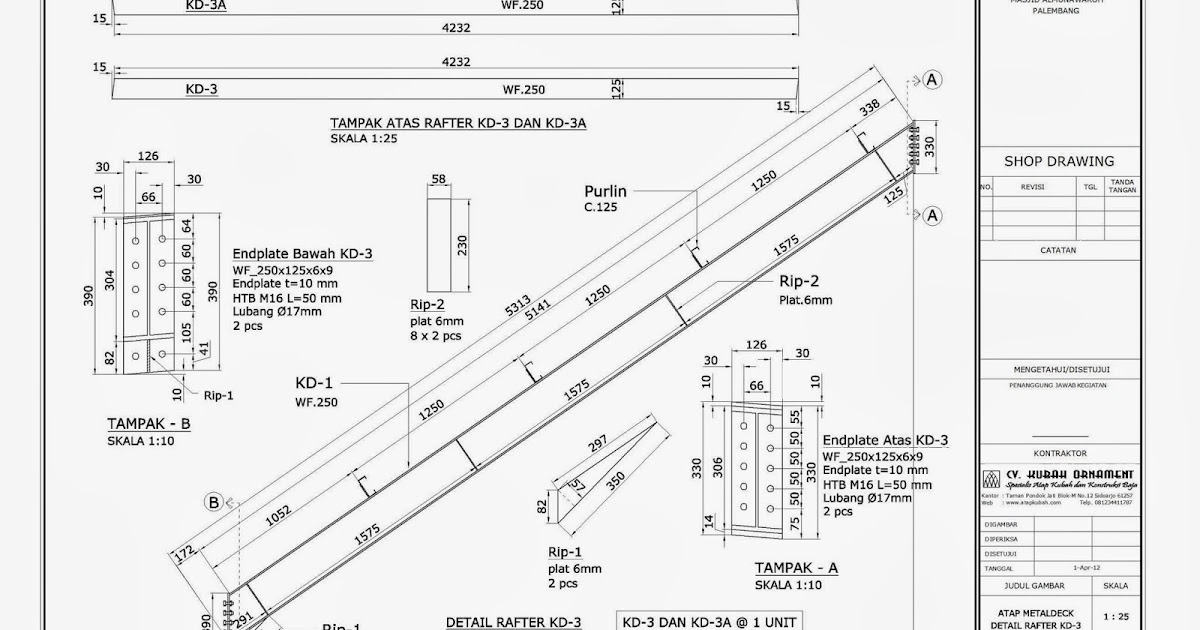 Populer Detail Konstruksi Baja Wf Dwg Pondasi Beton