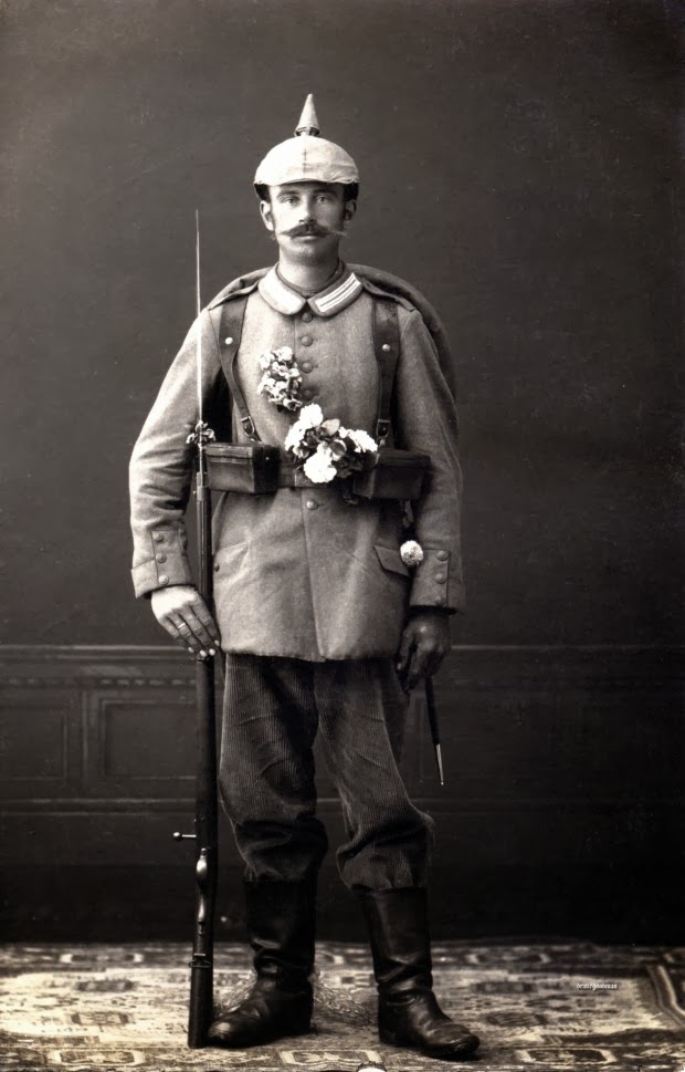 Studio Portraits of German Soldiers With Flowers, ca. 1910s ~ Vintage ...