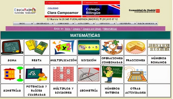 http://cp.claracampoamor.fuenlabrada.educa.madrid.org/juegosporareas-matematicas.htm