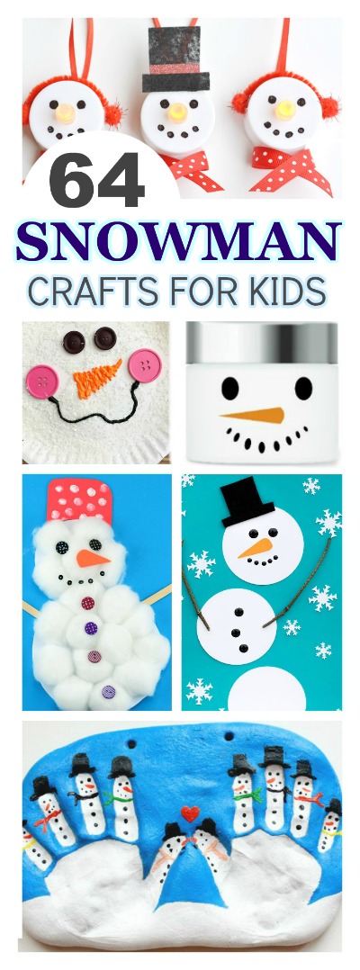 SNOWMAN CRAFTS FOR KIDS: 65 fun & creative ideas! #snowmancrafts #wintercraftsforkids