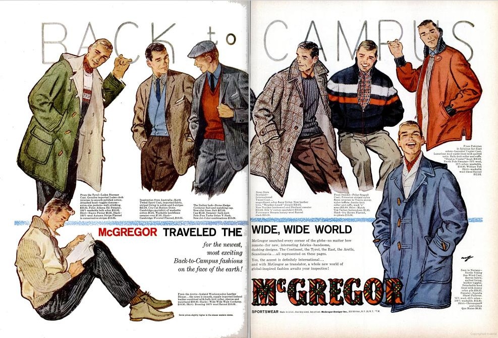 1950's Mcgregor Sportswear Vintage Ad, Advertising Art, Magazine Ad, Men's  Fashion, Advertisement, Great to Frame. 