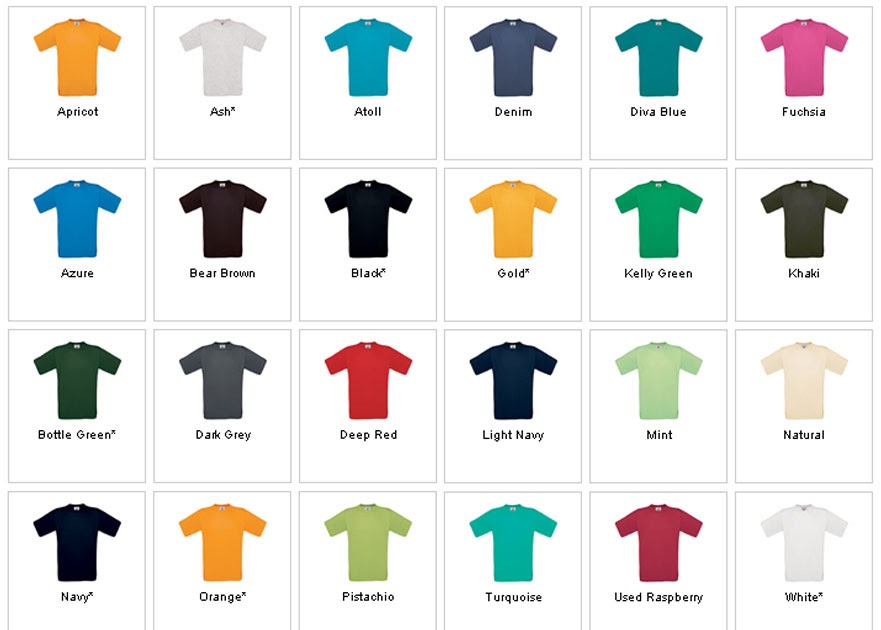 Birdcage Creative: Adult T-shirt Colours