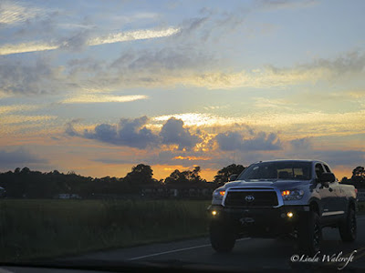 vehicle and sunset