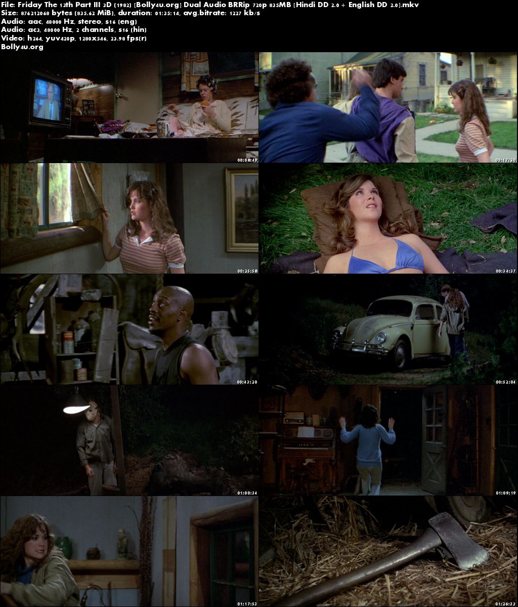 Friday The 13th Part III 1982 BRRip 300MB Hindi Dual Audio 480p Download