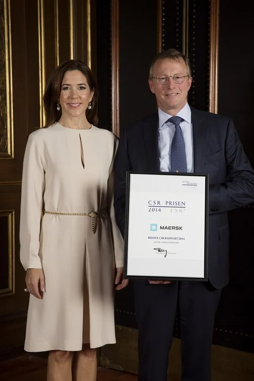 Princess Mary of Denmark attend the award ceremony of the CSR Priser for social responsible entrepreneurship at the Exchange building in Copenhagen, Denmark