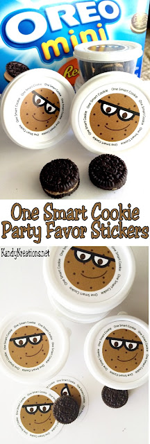 Tell your kids and students they are One Smart Cookie to start the School year off on a sweet foot! These 2 inch printable stickers have a fun chocolate chip cookie face with the greeting "One Smart Cookie" around the outside allowing you to create easy party favors for your next Back to School party.
