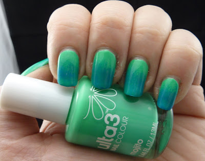 Green to Blue Gradient Manicure