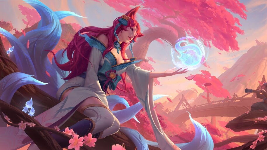 Ahri, Spirit Blossom, LoL, 4K, 5.2649 Wallpaper