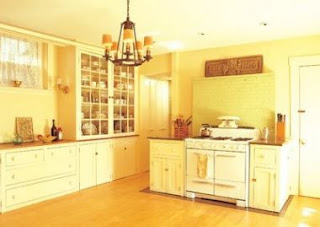 Yellow Kitchen Cabinet Design Photo