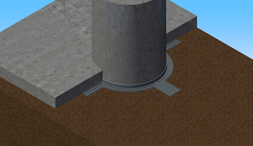 Waterstop King Earth Shield® Waterstop JP621L and JP211 Circular Column Joint in Concrete