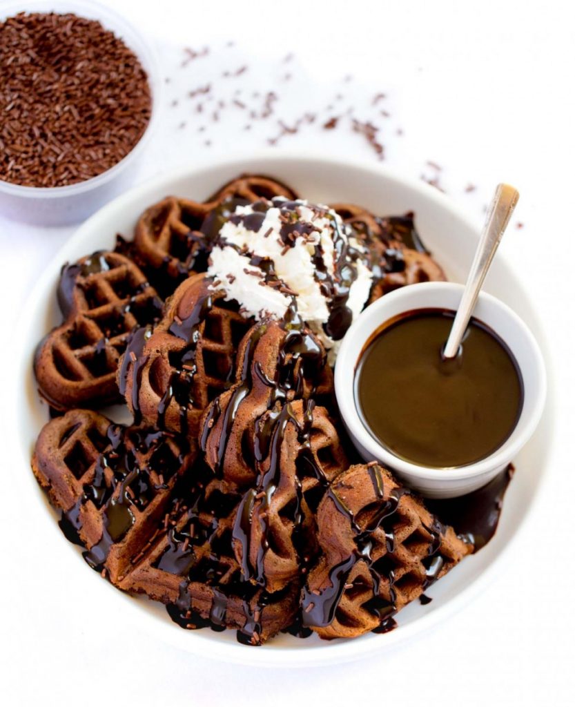 triple chocolate belgian waffles VARIOUS RECIPES MOM'S