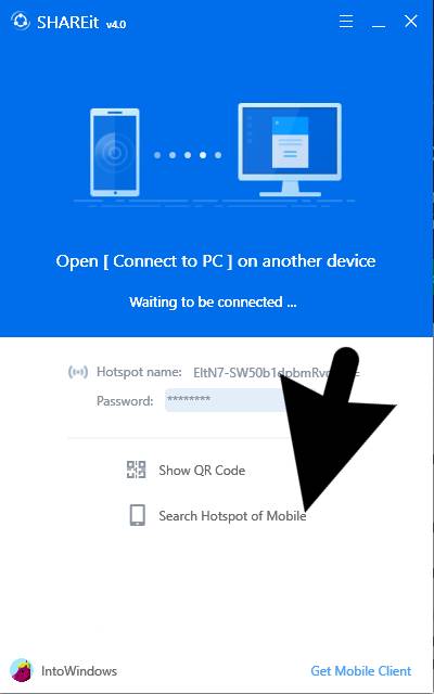 shareit connect to mobile file sharing
