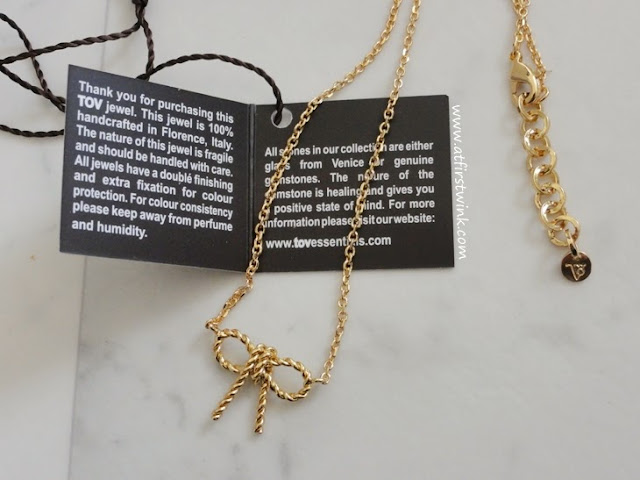 TOV essentials gold ribbon necklace