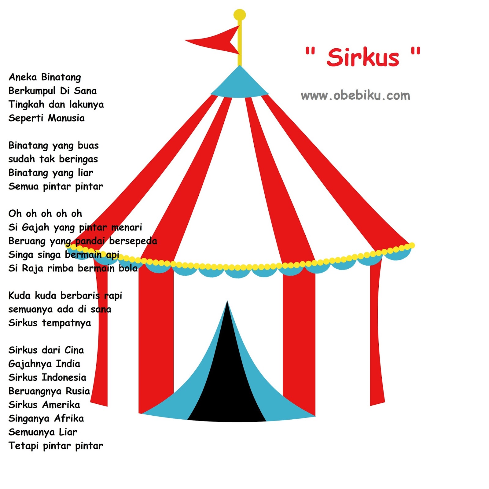 Lirik Lagu Anak Anak - Sirkus - oBeBiKu