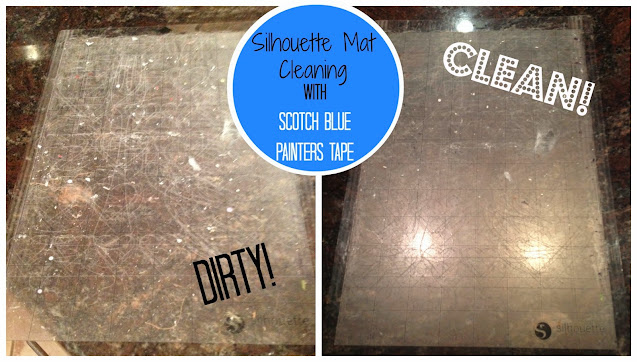 Cutting mat, Silhouette cutting mat, cleaning mat, remove lint, silhouette cleaning, blue painters tape