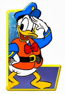 Alfabeto de personajes Disney con letras grandes L Donald. 