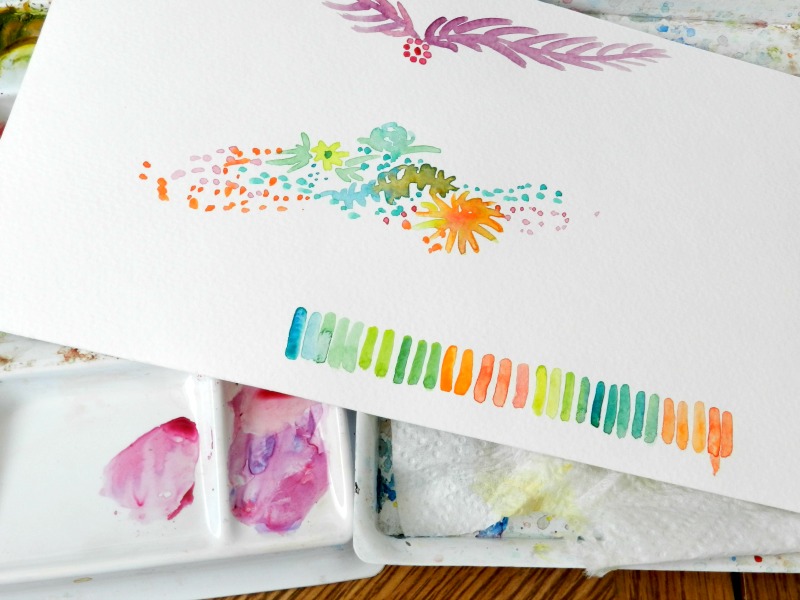 Watercolor Blog Header Designs, floral, stripes: Grow Creative