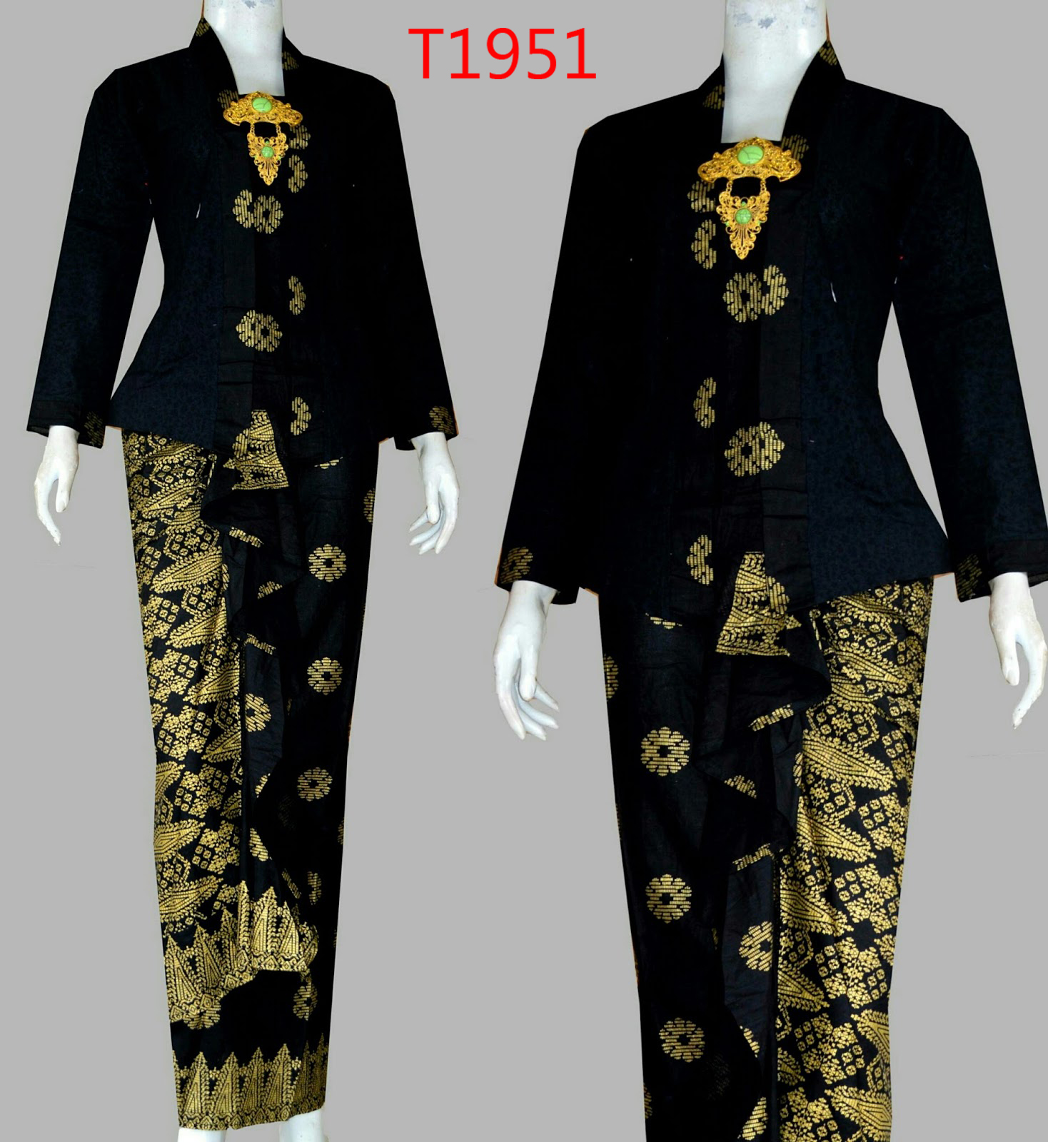 baju dinner hitam gold