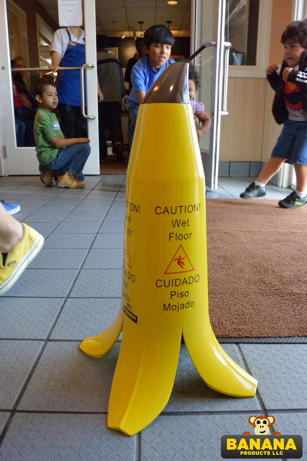Wet Floor Sign: Wet Floor Signs shaped like Banana Peels