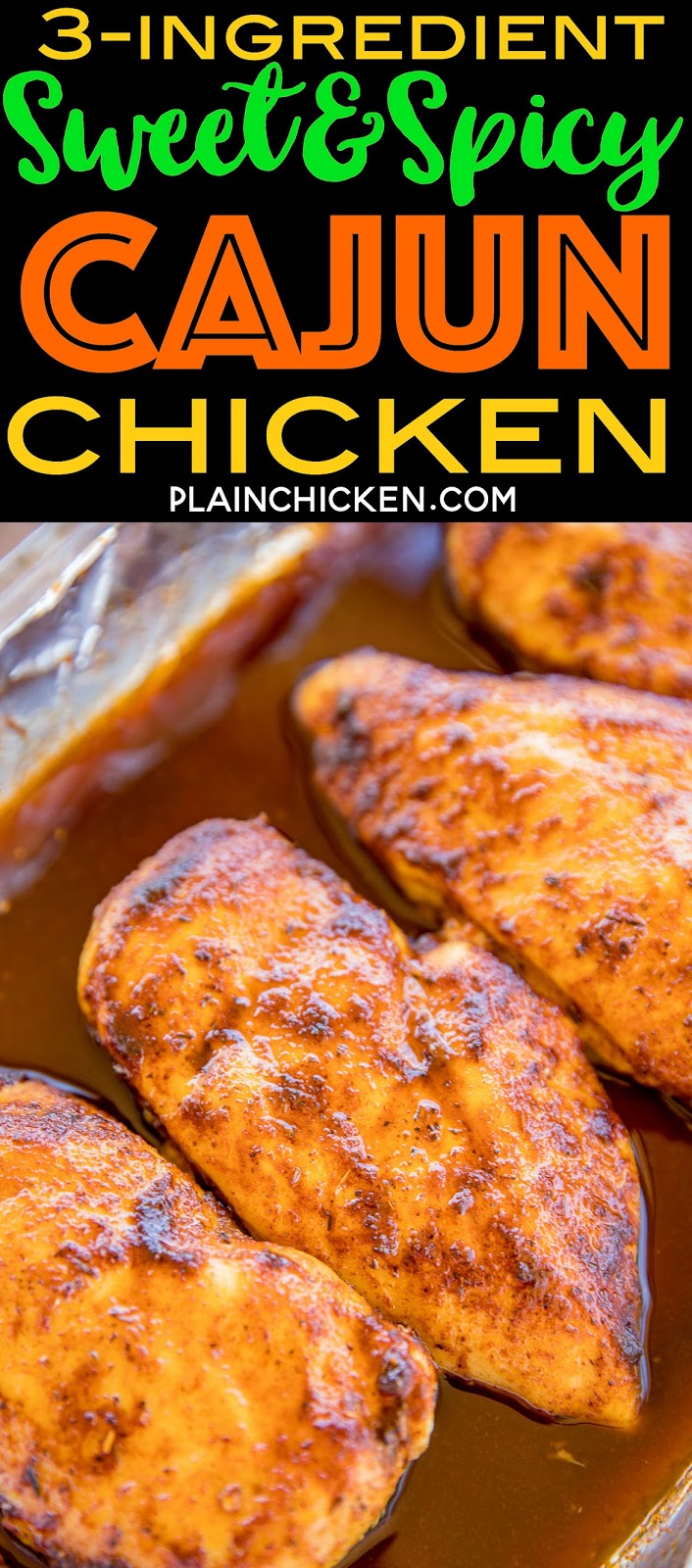 3Ingredient Sweet and Spicy Cajun Chicken Plain Chicken®