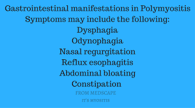 Gastrointestinal manifestations in myositis 