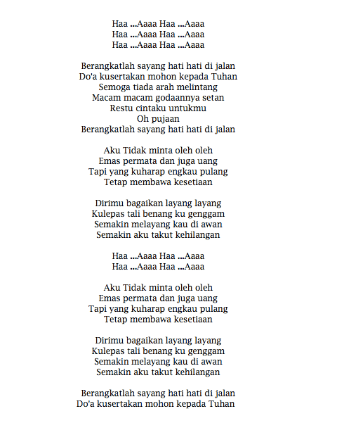 Lirik Lagu Oleh Oleh