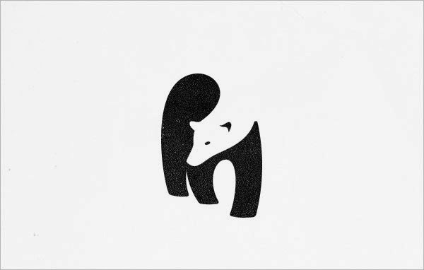 Panda contoh logo negative space
