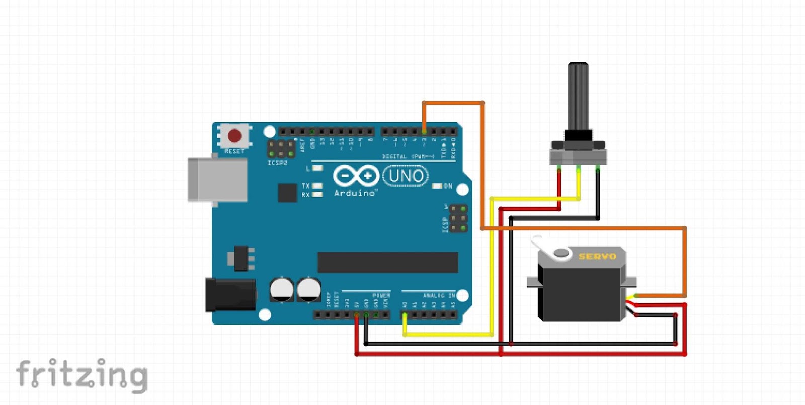 The Simple Tech Projects: How to control servo motor with potentiometer ...