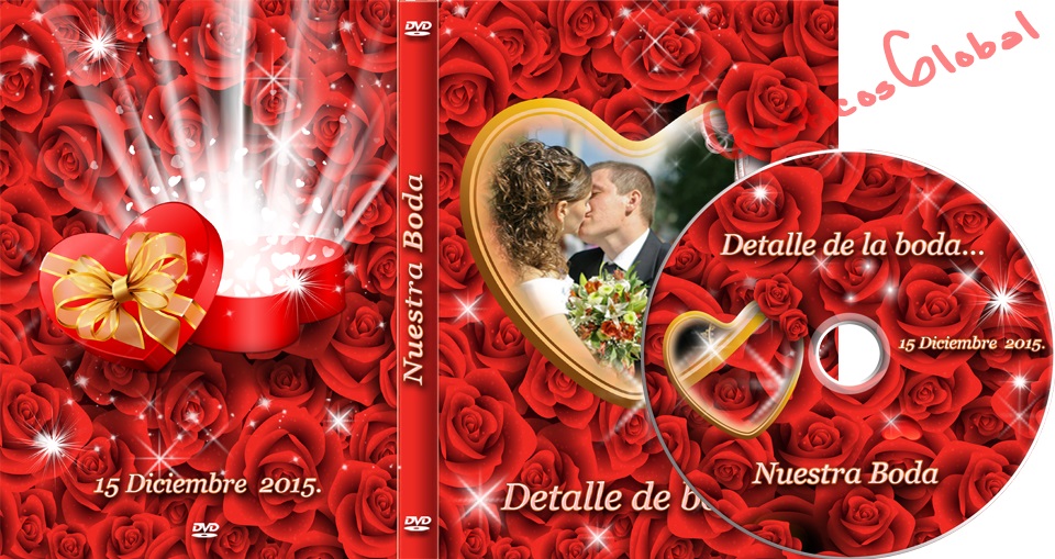 DVD portada color rosas plantilla psd