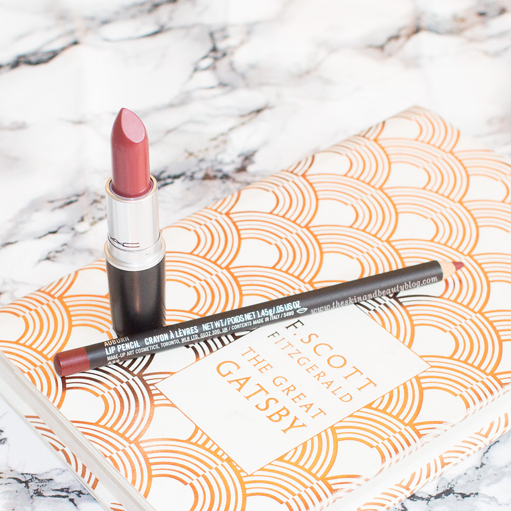 MAC Retro Lipstick and MAC Auburn Lip Pencil swatches nc30 skin MAC Retro Lipstick and MAC Auburn Lip Pencil swatches nc30 skin