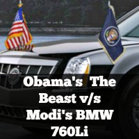 Obama's  The Beast v/s Modi's BMW 760Li