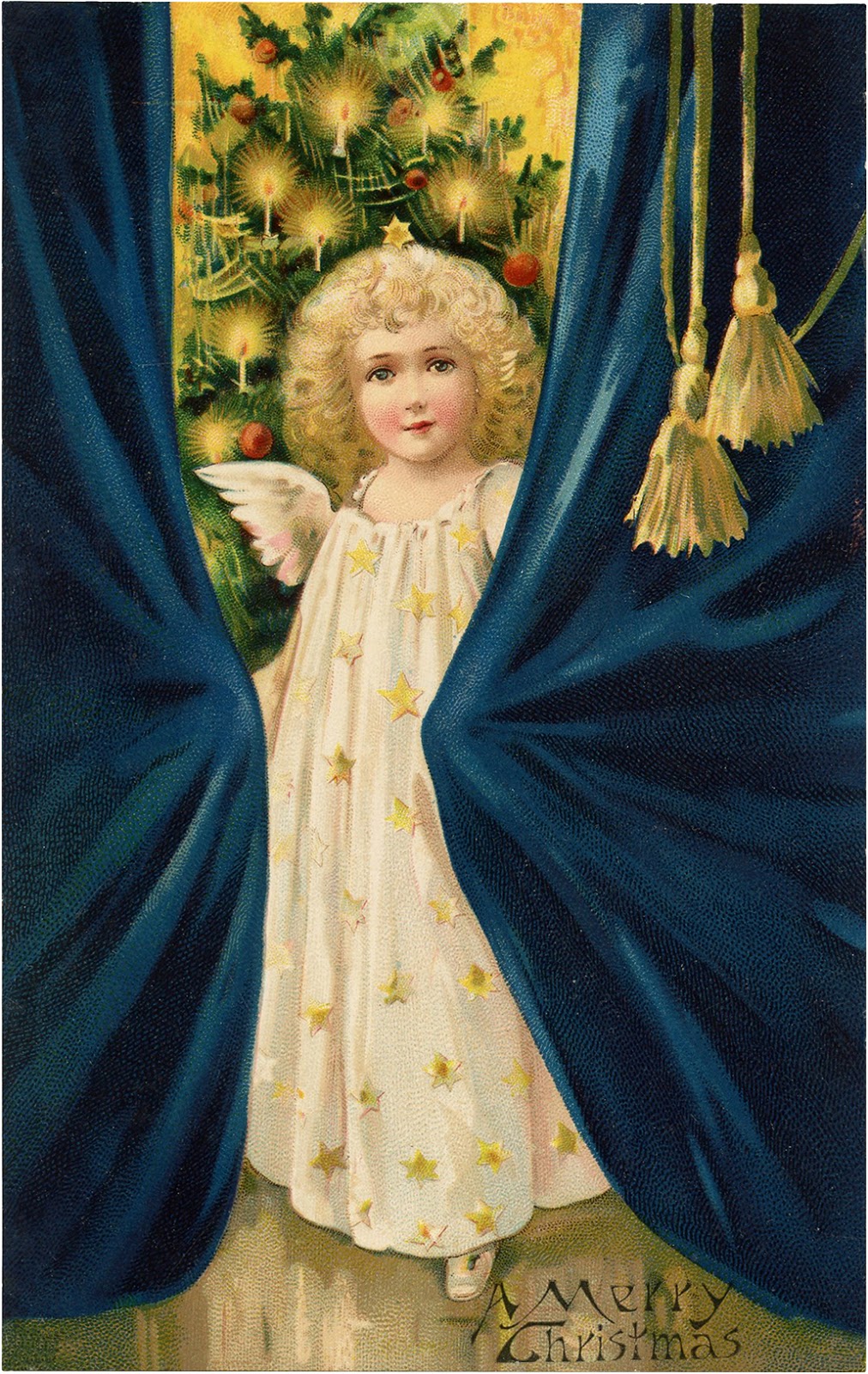 Antiques And Teacups Flock of Antique Christmas Angel Postcards for