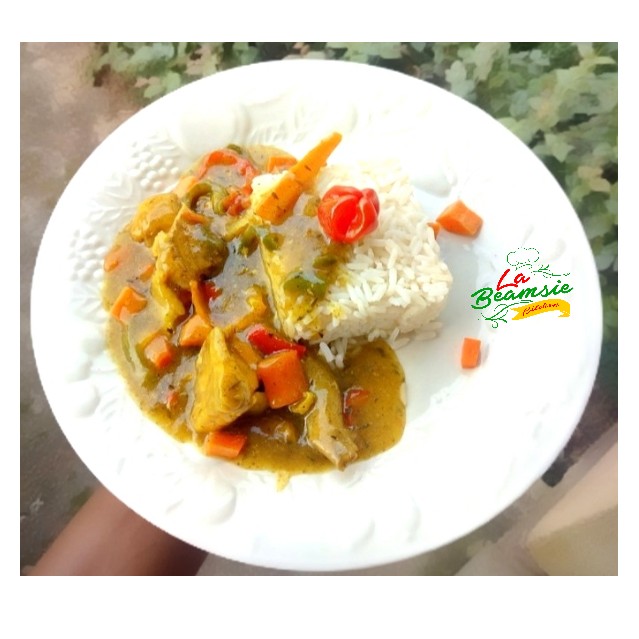 WHITE RICE & CHICKEN CURRY SAUCE