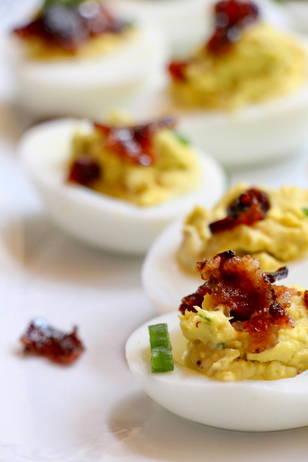 My Sweet Savannah deviled eggs with maple bacon bits