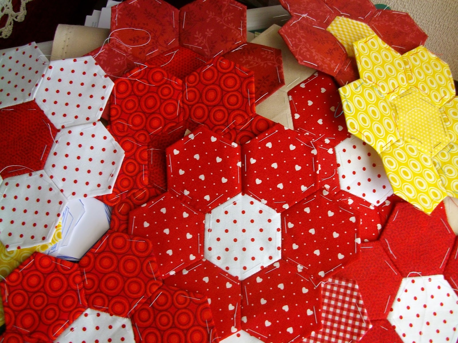 The Small Sewing Room Hexagon Patchwork Cushion Cover