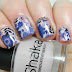 Nail art a fiori rosa e blu