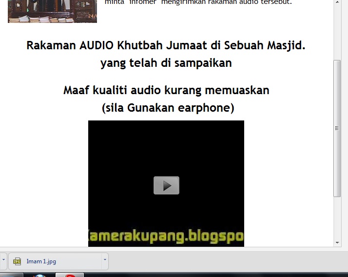 Kamera Kupang Panas Rakaman Audio Khutbah Jumaat Hentam